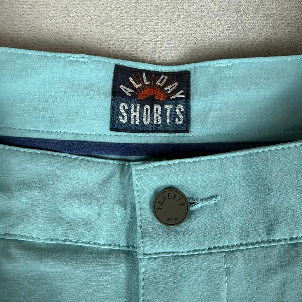 Faherty All-Day Shorts Mens 32 Turquoise Sky 9